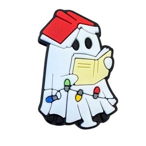 Christmas Ghost Reading Croc Charm